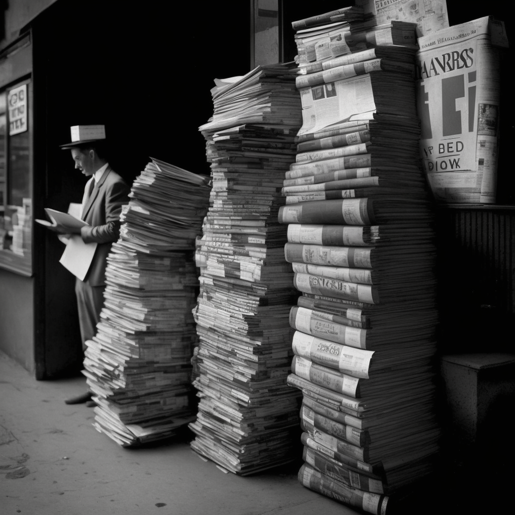 Digital PR agency | Stacks of old newspapers outside a shop