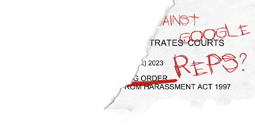 Google remarking | Torn up piece of paper from magistrates